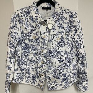 Talbots Denim Printed Jacket. Size Large